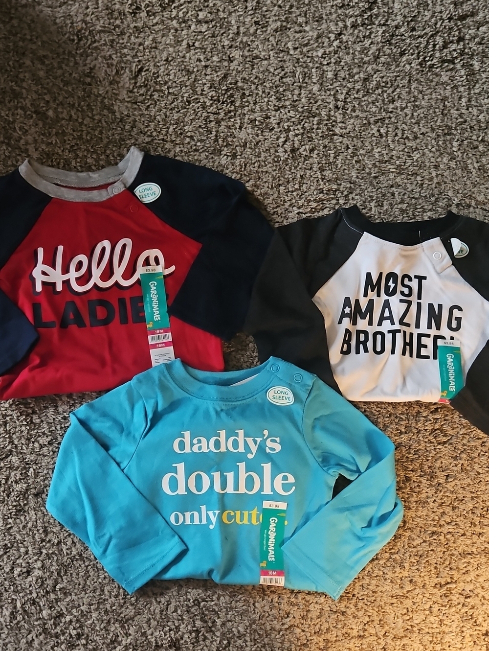 NWT Boys Garanimals Long Sleeve Onsies